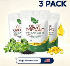 3pc Brand-New VivoNu.6200mg Oregano Oil + Black Seed Capsules Immunity for picture