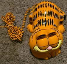 TYCO Garfield Vintage/Retro 1-Line Corded Telephone, Orange/Black Tested working picture