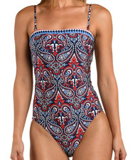 Sunshine 79 Women's Americana Paisley Print One-Piece Swimsuit Size 4 NWT picture