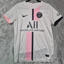 Nike Paris Saint-Germain PSG 2021-22 Away Jersey White Pink Black Mens Medium picture