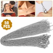 50pcs/lot Stainless Steel Silver Tone Chain Necklace for DIY Jewelry Making Gift picture