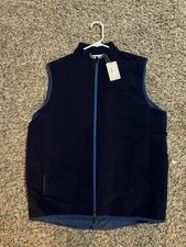 Peter Millar Men's Medium Ridge Vest Navy Blue Two Way Zip Lightweight NWT $228 picture