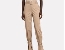Frame Cinched Cotton Chino Pants. picture