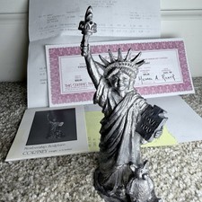 Vintage Michael Ricker Pewter Statue of Liberty W/teddy Bear Cortney 1999 3197 picture