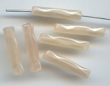 18 VINTAGE CULTURA PEARLIZED BAROQUE ACRYLIC TUBE 20mm. BEADS 650 picture