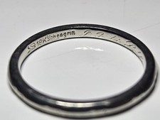 Lohengrin Art Deco 18K White Gold Wedding Band Ring Engraved Size 5.75 2.15 g picture