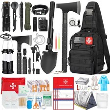 Emergency Survival Kit 262Pcs Gear & Supplies, First Aid Pouch, Camping Axe, Bug picture