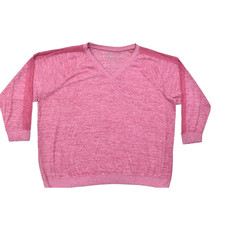Torrid Super Soft Plush Pink Marled Lace Raglan Sleeve V-Neck Top Size 5 picture