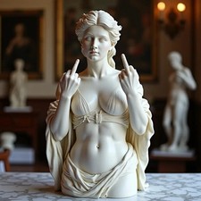 Creative Goddess Middle Finger Statue Ornament Desktop Home Crafting Decoration picture
