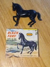 Vintage 1958 Aurora Black Fury Horse Model Kit Built  + Original Box picture