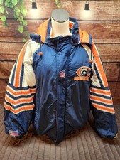 NFL Vintage Logo Chicago Bears Pro Line Sports Jacket W Detachable Hood Sz L ✅ picture