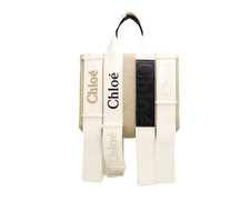 Chloe Undone Straps Canvas Sand Woody Tote Bag picture