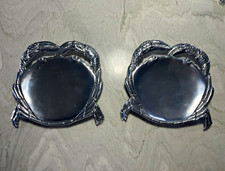 Set Vintage Arthur Court 1988 Crab Aluminum Tray Serveware 8 x 6.5 in picture