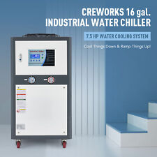 CREWORKS 5 Ton Air-cooled Industrial Chiller LCD Display 60L Water Tank 7.5HP picture