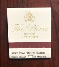 The Pierre Hotel New York City Vintage Matchbook Unstruck Full picture