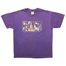 Vintage Hanes Beefy T Shirt Large Purple Texas Lone Star State Graphic Tee 90s picture