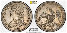 1837 Capped Bust Quarter US 25c Silver Coin PCGS VF30 w/Gold Shield Protection picture
