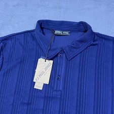 PJ Paul Jones Polo Shirt Mens XL Navy Textured Athleisure Dadcore NEW picture