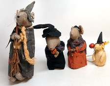 Lot of 4 New Pearson's Simply Primitive Mouse/ Mice Halloween Witch Coven picture