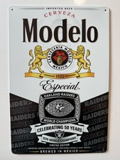 Oakland Raiders Modelo Cerveza Beer Sign - 1976 World Champions 50th Anniversary picture