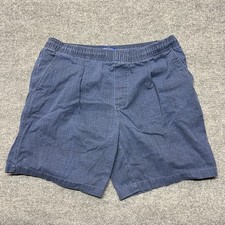 Vintage Ocean Pacific Shorts Mens M Blue Check Elastic Waist 7.5 Inch Inseam picture
