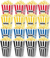 16 Pack Plastic Popcorn Containers, 30oz Reusable Popcorn Boxes Buckets Bowls picture