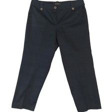 Sharagano Women's Navy Blue Cotton Blend Cropped Pants Size 16 picture