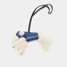 Hermes Budy Bag Charm Blue SaphirBlackEcru Milo Leather and Wool picture