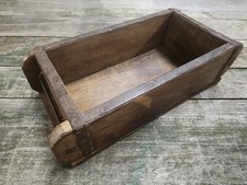 * OLD Handmade Rustic Primitive Farmhouse Decor Vintage Wooden Brick Mold Box picture