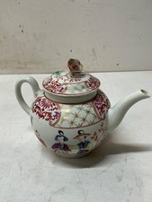 RARE 18thC First Period Worcester Teapot Chinese Family Chinoiserie EX ZORENSKY  picture