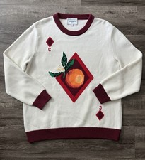 Casablanca Tennis Club FW21 Knit Pullover Orange Card Intarsia Sweater XXL picture