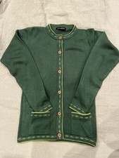 Gamboa Alpaca Wool Cardigan Sweater Womens Crewneck Green Button Up Peru XS picture