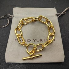 NEW 18K Gold 12.5mmDavid Madison Link Chain Toggle Bracelet 8.2in 21cm picture