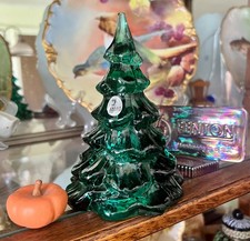 Fenton Art Glass Emerald Green Christmas Tree 6