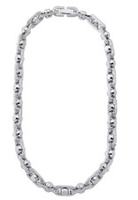 Michael Kors Platinum Pave Astor Link Chain Necklace Rhodium-Plated $425 NWOT picture