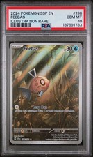 2024 POKEMON SSP EN-SURGING SPARKS ILLUSTRATION RARE #198 FEEBAS PSA 10 picture