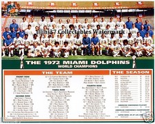 1972 MIAMI DOLPHINS UNDEFEATED NFL SUPER BOWL CHAMPIONS TEAM 8X10 PHOTO picture