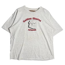 Vintage Golden Shores Arizona Graphic T-Shirt Gray Short Sleeve Distressed XL picture