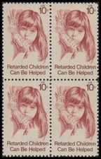 1974 Help Retarded Children Block of 4 10c Postage Stamps, Sc#1549, MNH, OG picture