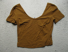 Lululemon Crop Top Womens 4 Scoop Neck Short Sleeve Athletic Yoga Gym picture
