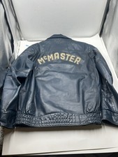 Vtg RJ McCarthy Ltd Leather Letterman  Bomber Jacket Coat McMaster Medium M picture