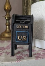 Vintage Cast Iron US Mailbox Still Coin Bank picture