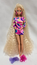 Vintage Mattel Blonde Totally Hair Barbie Doll w/ Original Dress & Hair Ties picture