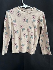 ZARA Girls Beige Floral Knit Sweater Size 3-4 Years picture