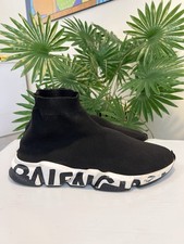 Balenciaga Speed 2.0 Graffiti Sneakers Black White Men’s Size 11 EU 44 picture