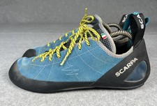Scarpa Helix Climbing Shoes Blue Suede Vibram XS Edge Mens 11 EU 44.5 picture