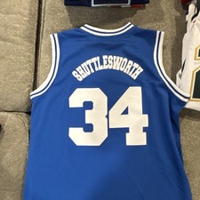 Authentic Classics Jesus Shuttlesworth Lincoln #34 Basketball Jersey XL Blue picture