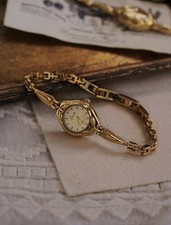 Gold French Vintage Style Unique Dainty Women’s Wrist Watch Trendy Cute Gift picture