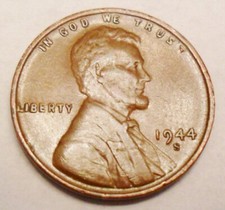 1944 S Lincoln Wheat Cent / Penny  *AU - ABOUT UNCIRCULATED*   **FREE SHIPPING** picture