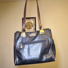Vintage Capezio Women’s Black Shoulder Bag Black/Brown Gold Hardware Zip picture